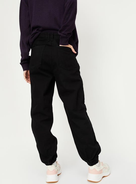 Women Printed Denim Joggers