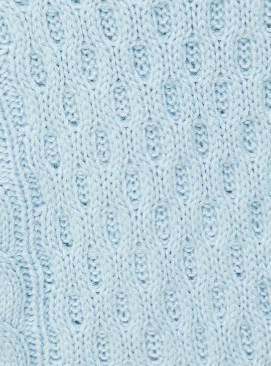 Women Cable Knit Varsity Crop Cardigan