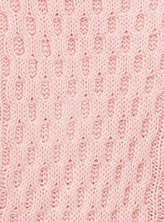 Women Cable Knit Varsity Crop Cardigan