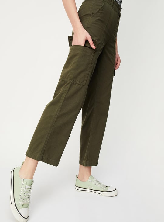 Women Solid Cargo Pants