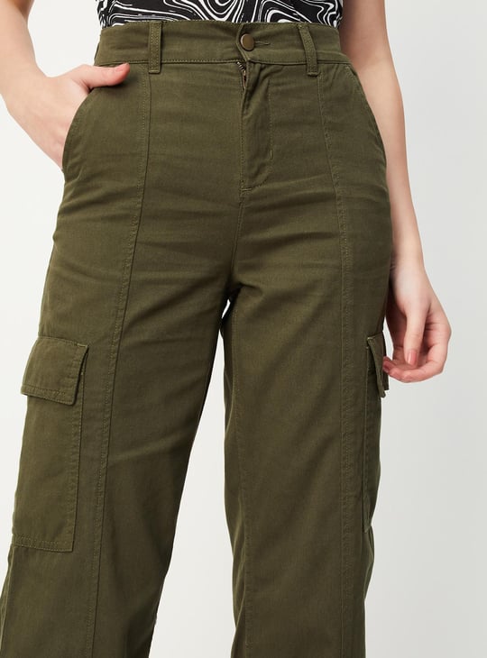 Women Solid Cargo Pants