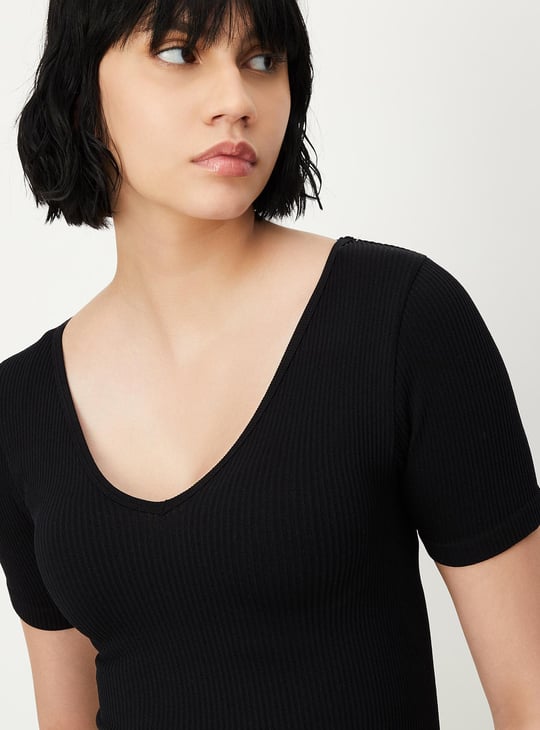 Women Rib Knit Crop Top