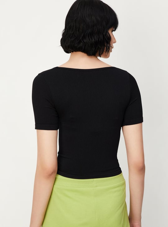 Women Rib Knit Crop Top
