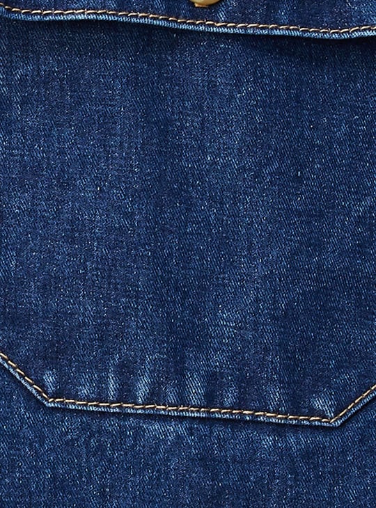 Men Oversized Double Pocket Denim Shirt