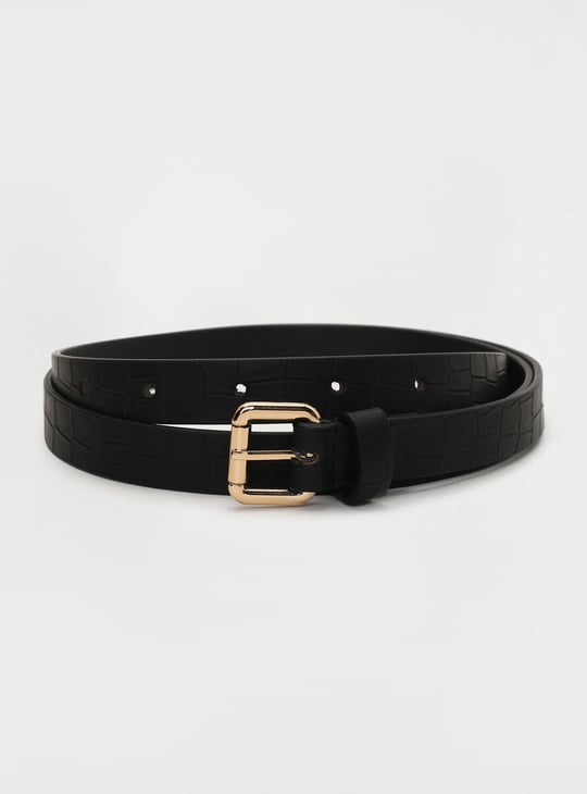 Women Croc Embossed Belt
