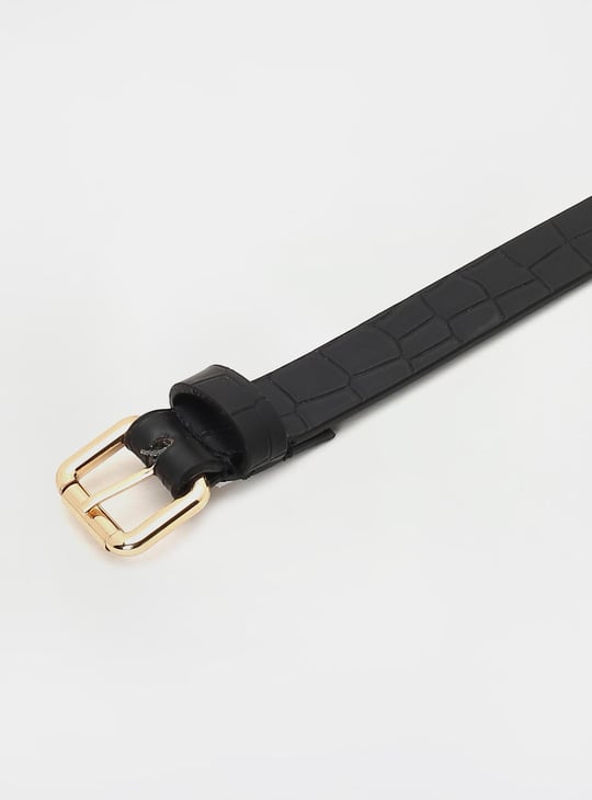 Women Croc Embossed Belt