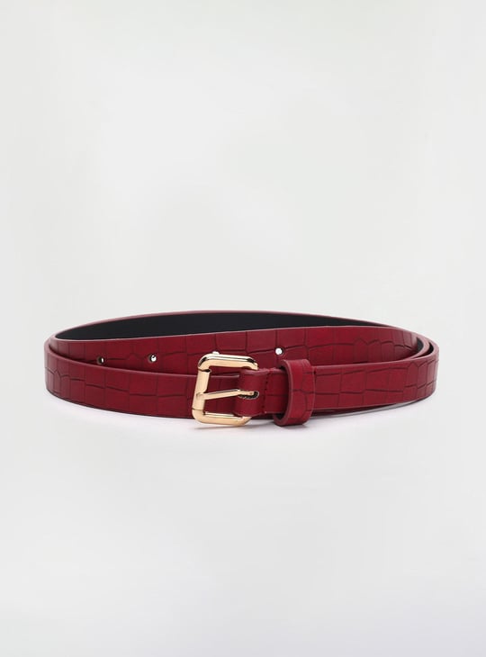 Women Croc Embossed Belt