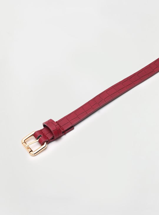 Women Croc Embossed Belt