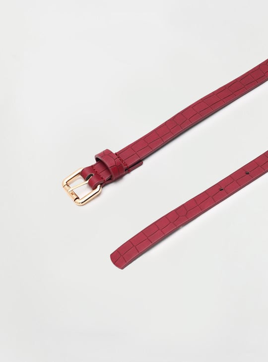 Women Croc Embossed Belt
