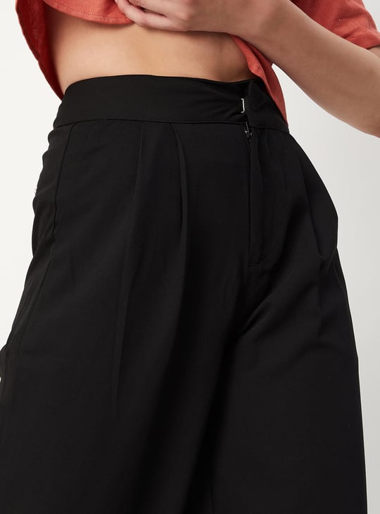 URB_N Women Solid Wide Leg Trousers