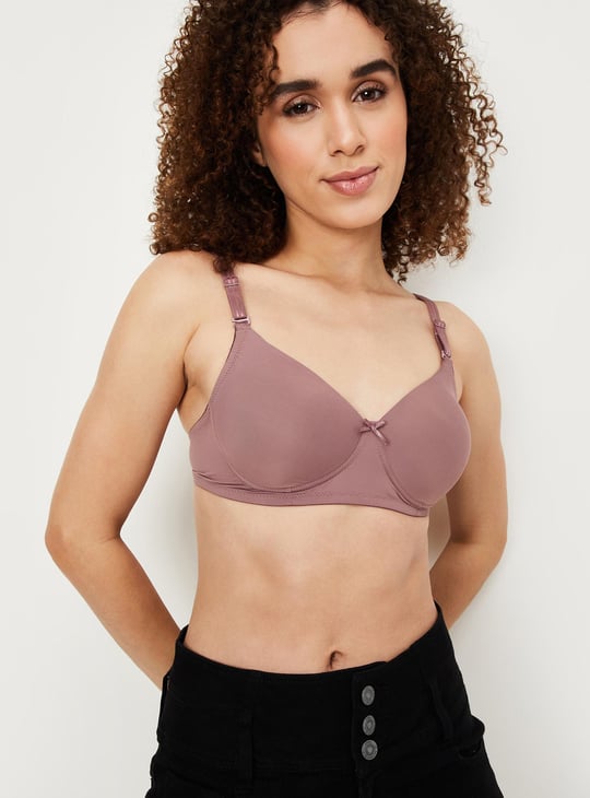 Women Solid Padded Non-Wired Bra
