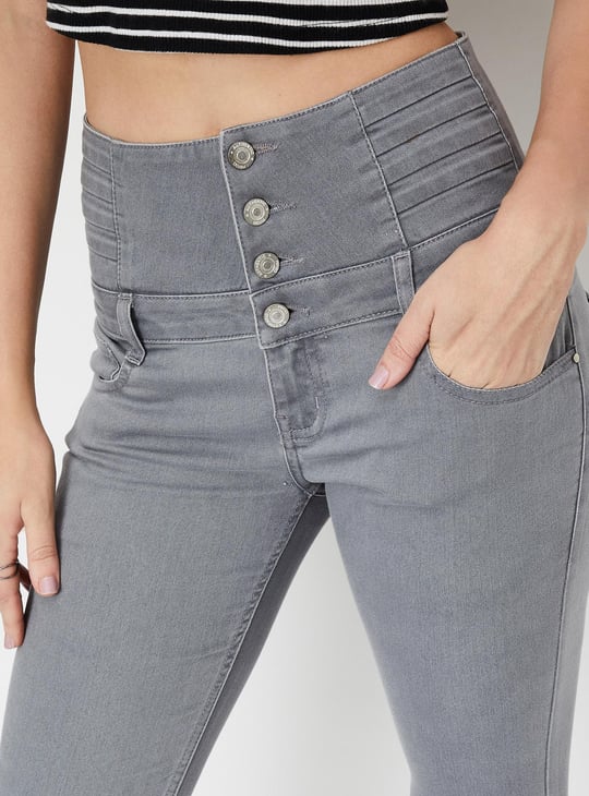Women Solid High-Rise Skinny Fit Jeans