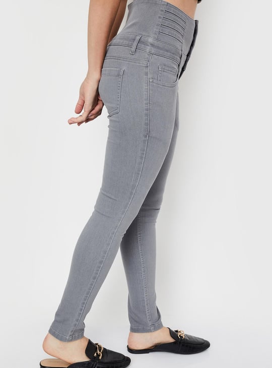 Women Solid High-Rise Skinny Fit Jeans