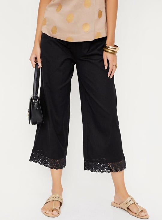 Women Lace Hem Palazzos