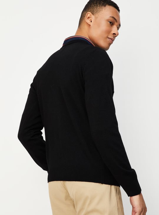 Men Slim Fit Solid Sweater