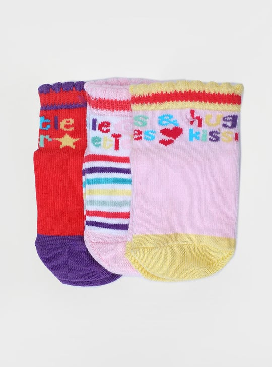 Girls Assorted Ankle-Length Socks - Pack of 3