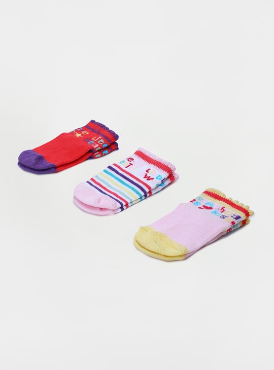 Girls Assorted Ankle-Length Socks - Pack of 3