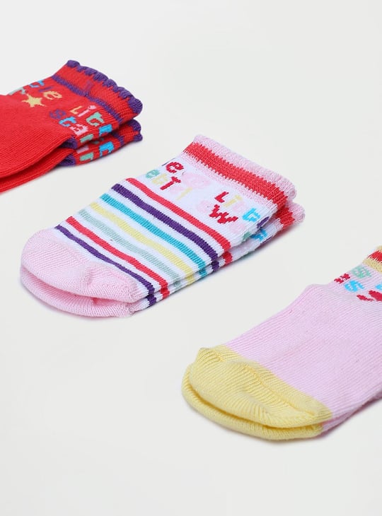 Girls Assorted Ankle-Length Socks - Pack of 3