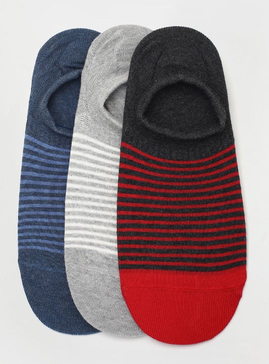 Men Striped No-Show Socks - Pack of 3