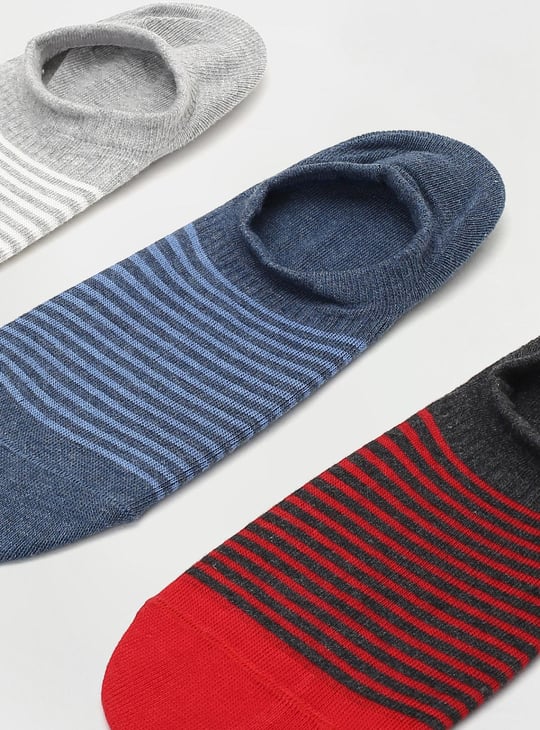 Men Striped No-Show Socks - Pack of 3