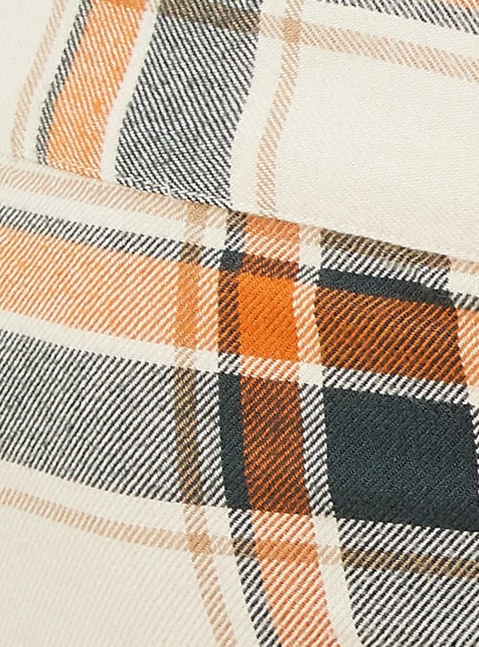 Men Checked Hooded Shirt