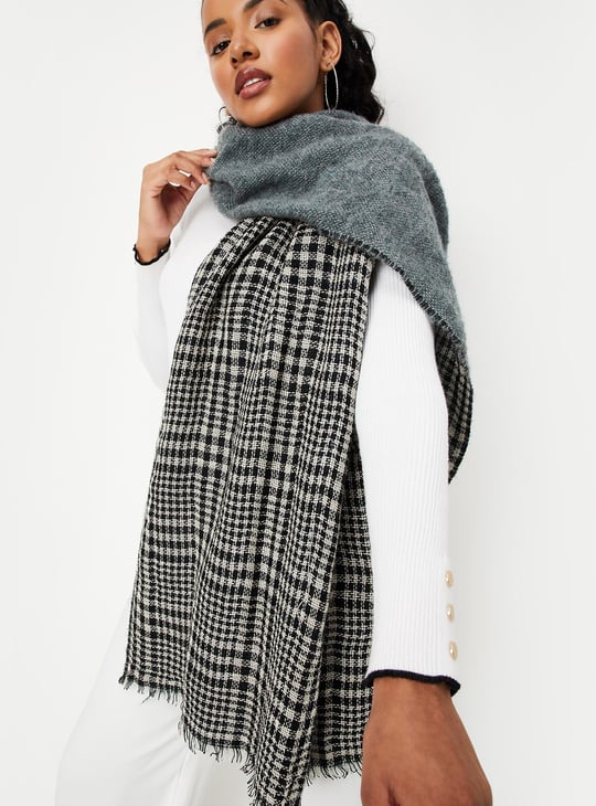 Women Checked Reversible Muffler