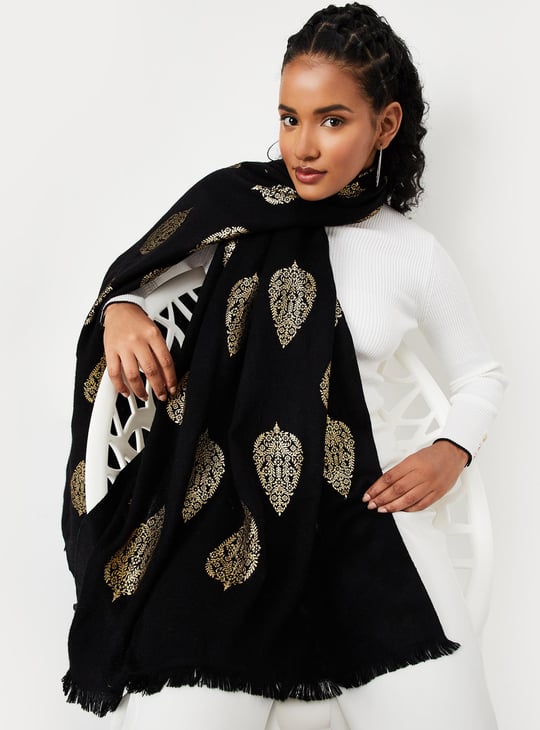 Women Foil Printed Shawl