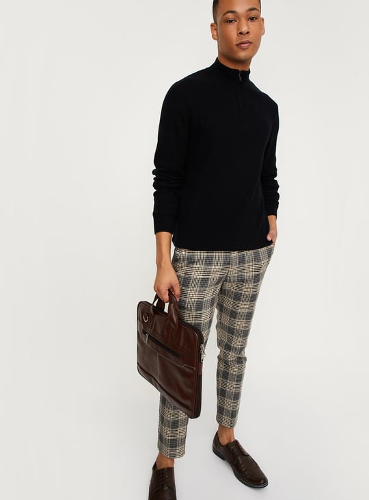 Men Knitted Mock Collar Sweater