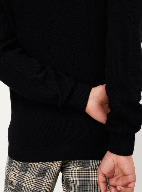 Men Knitted Mock Collar Sweater