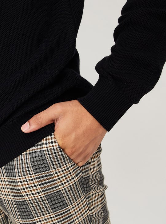 Men Knitted Mock Collar Sweater