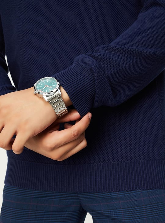 Men Knitted Mock Collar Sweater