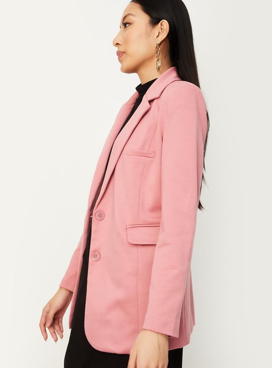 Women Solid Knit Blazer