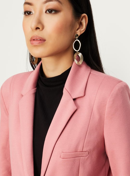 Women Solid Knit Blazer