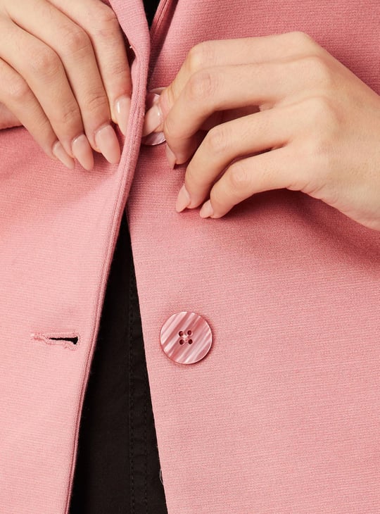 Women Solid Knit Blazer