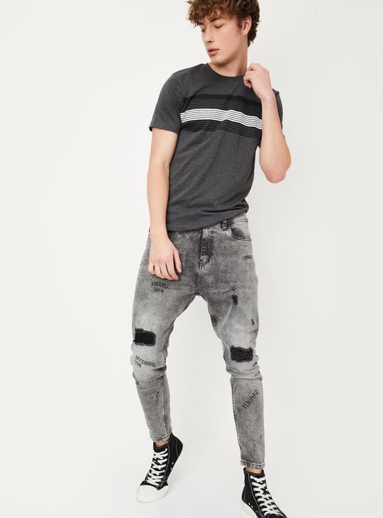 Men Striped Slim Fit T-shirt