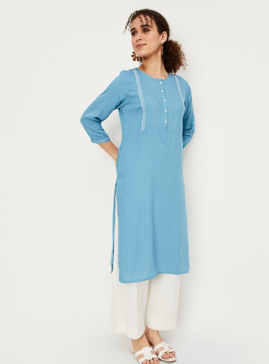 Women Solid Straight Kurta