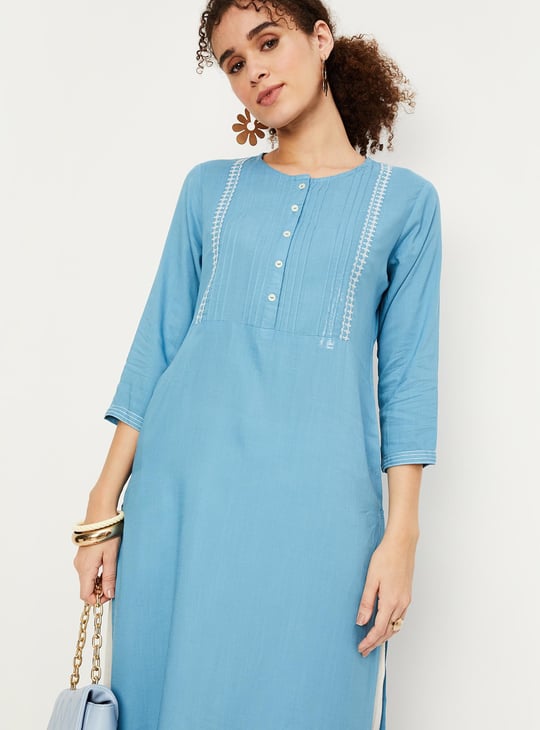 Women Solid Straight Kurta