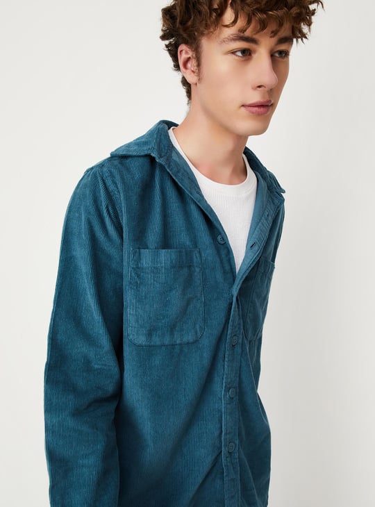 Men Relaxed Fit Corduroy Shirt