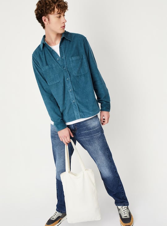 Men Relaxed Fit Corduroy Shirt