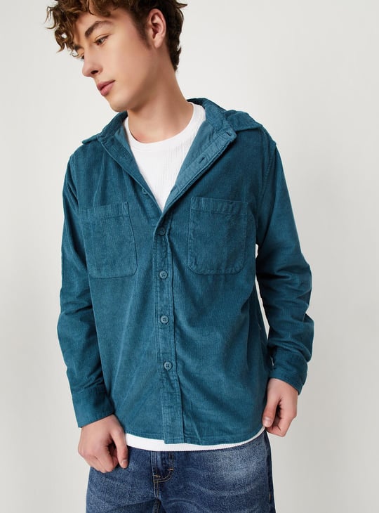 Men Relaxed Fit Corduroy Shirt