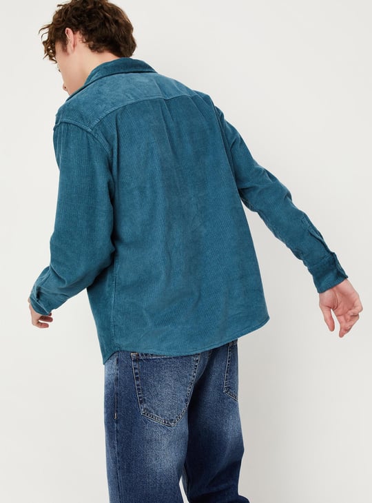 Men Relaxed Fit Corduroy Shirt