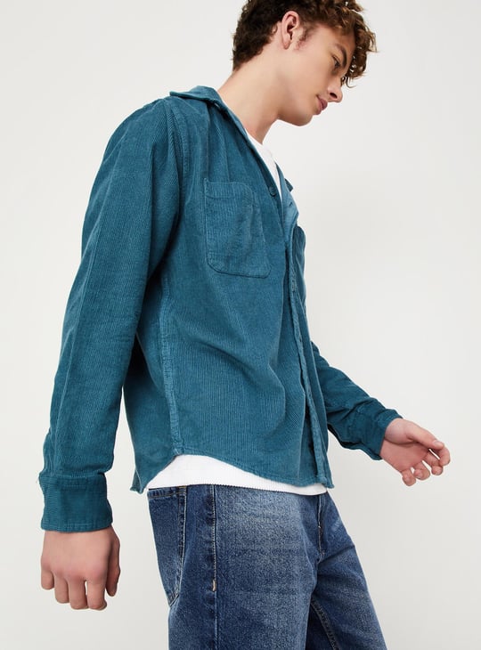 Men Relaxed Fit Corduroy Shirt