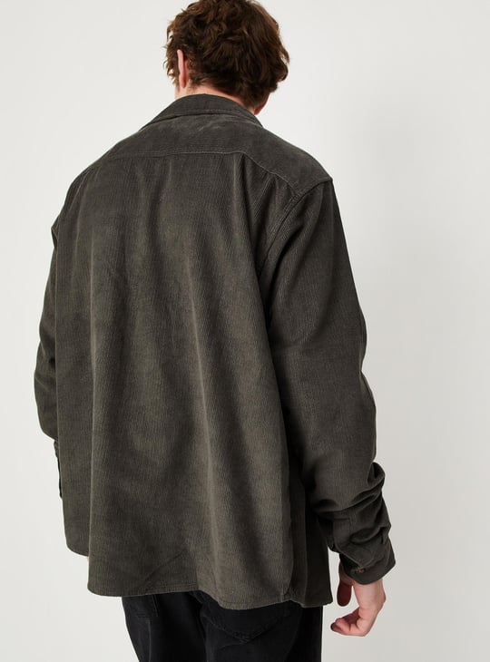 Men Relaxed Fit Corduroy Shirt