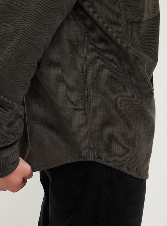Men Relaxed Fit Corduroy Shirt