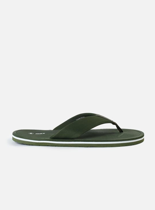 Men Solid V-Strap Slippers