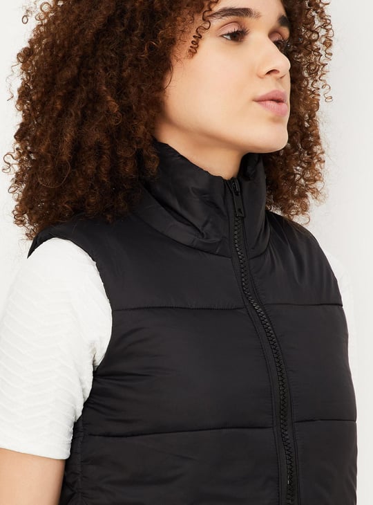 Women Cropped Sleeveless Puffer Jacket
