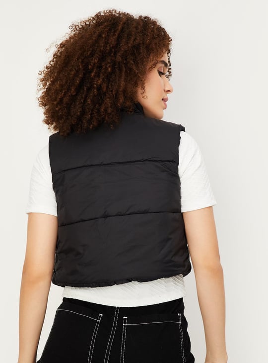 Women Cropped Sleeveless Puffer Jacket