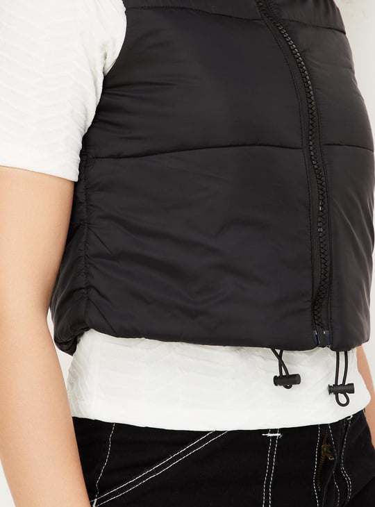 Women Cropped Sleeveless Puffer Jacket