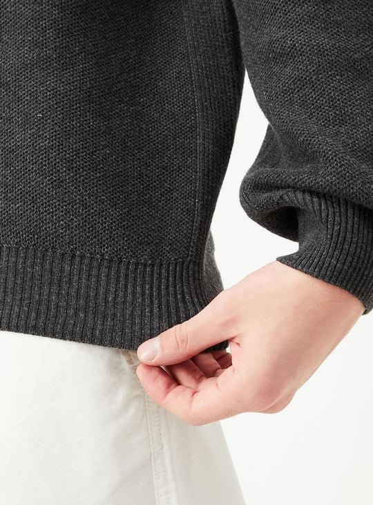 Men Knitted Shawl Collar Sweater