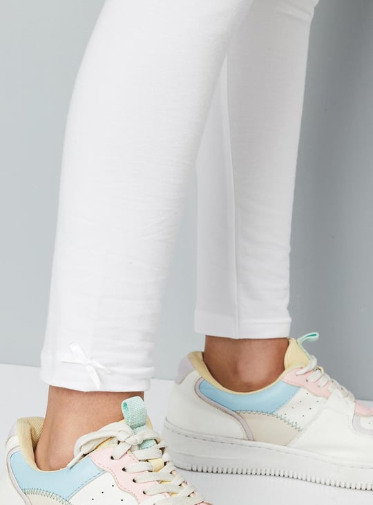 Girls Solid Full-Length Leggings